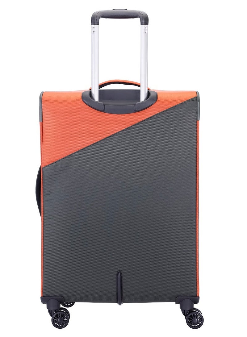 AMERICAN TOURISTER Dashway Suitcase, Check-In Size 82 cm / 31 inch, 4 Wheels, Soft Top, Polyester, Puffin Orange / Grey|TSA Lock|Expandable|Inner Mesh Zippered Pocket|DuoSaf™ Security Zipper|Front Storage - 3 Years International Warranty - Image 3